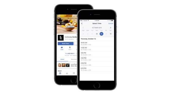 Facebook book now button