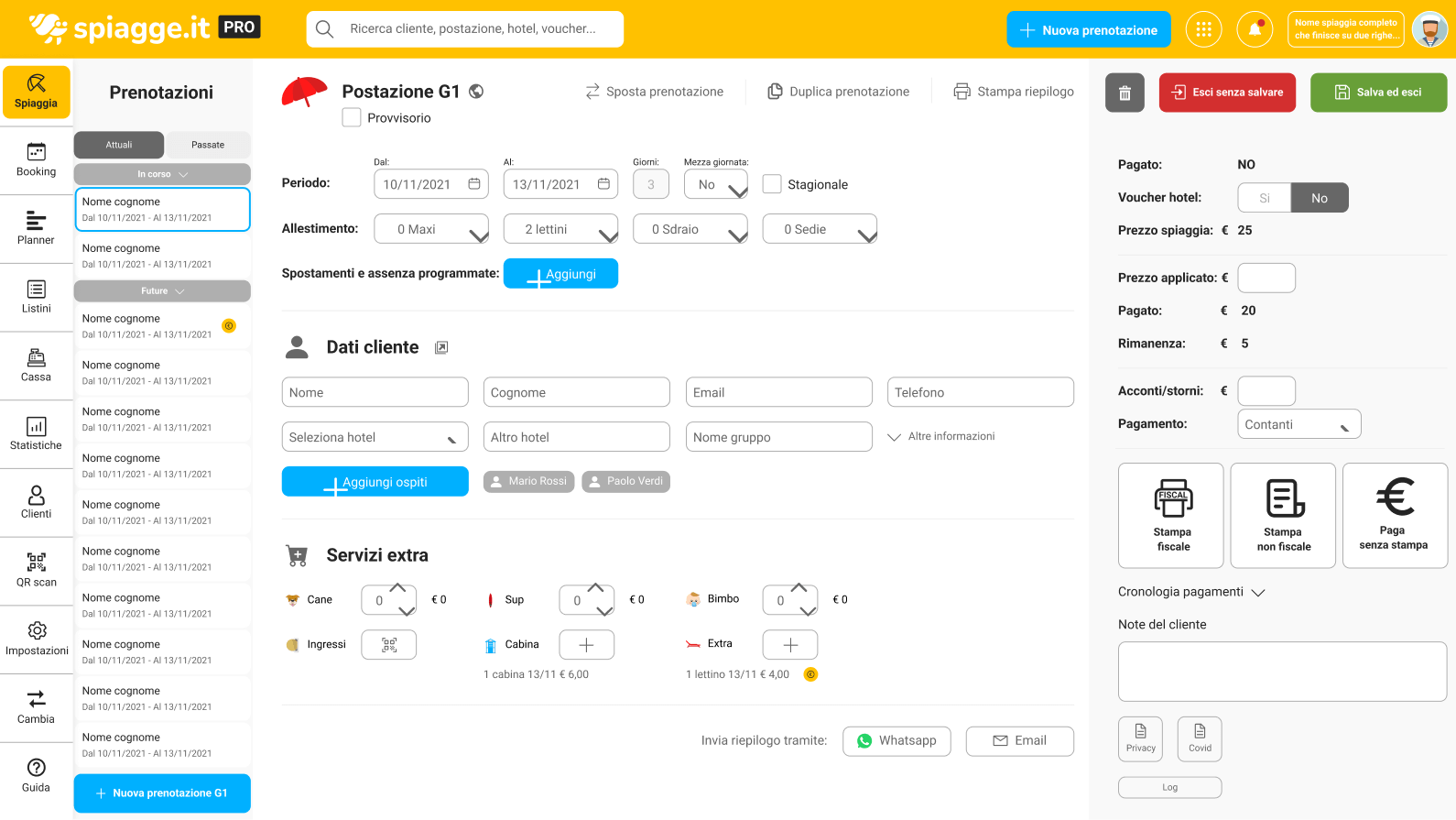 Gestion des réservations