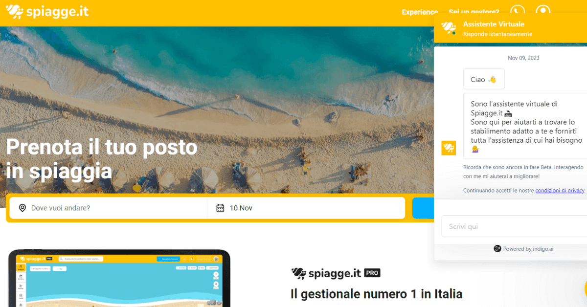 Intelligenza artificiale e settore balneare: la partnership Spiagge.it-Indigo